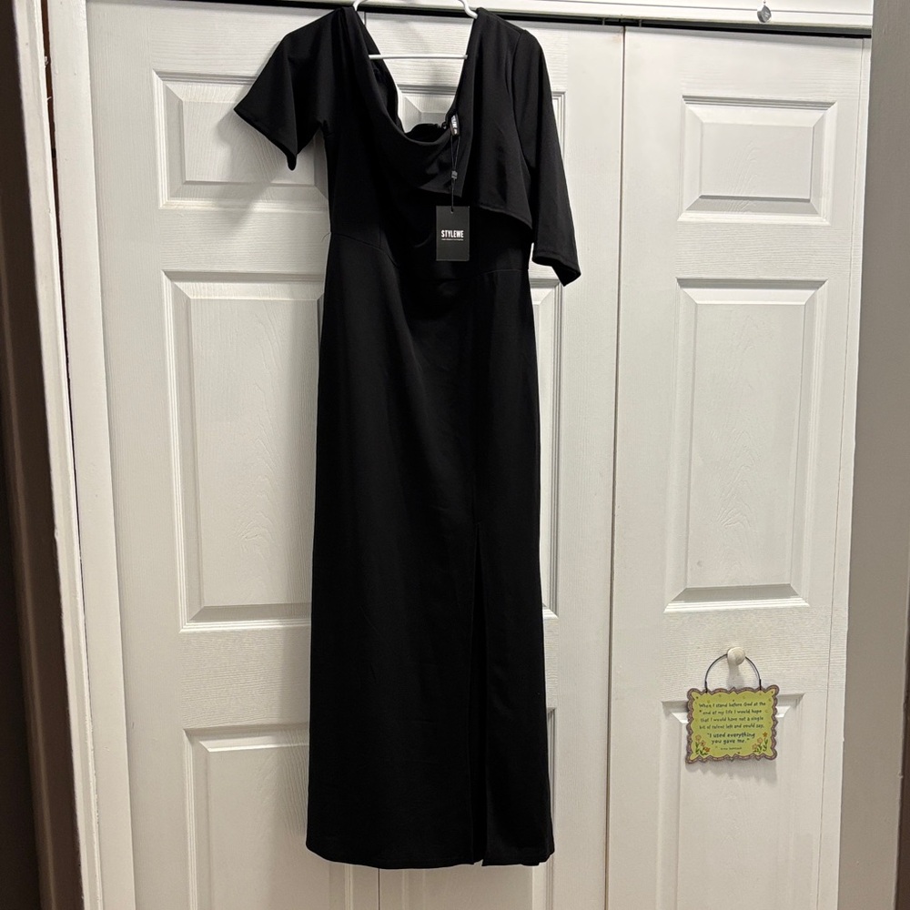 STYLEWE Elegant Black One Shoulder Dress